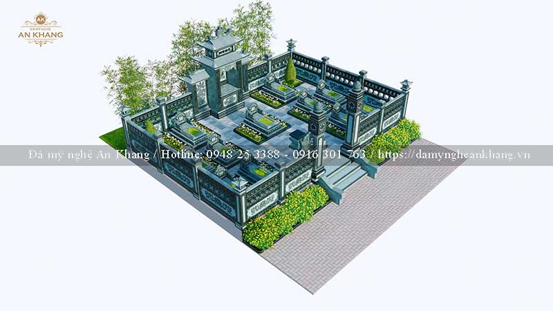 Khuôn viên lăng mộ gia đình diện tích 80 m2