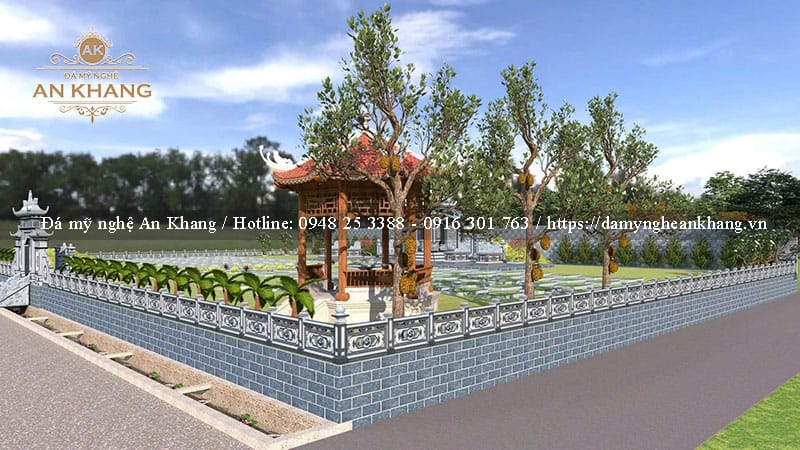 Phối cảnh lan can tường bao và các hạng mục phụ