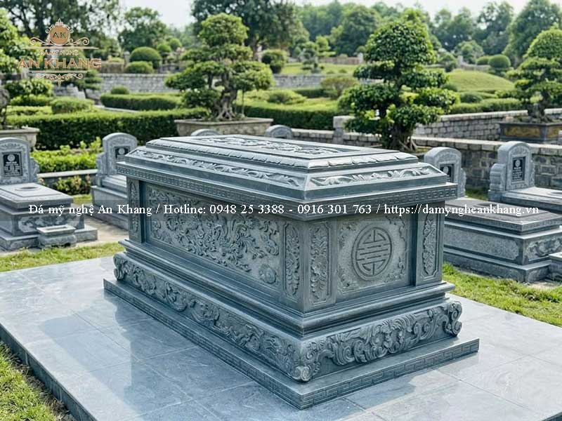 Mẫu mộ đá hung táng đẹp chuẩn phong thủy