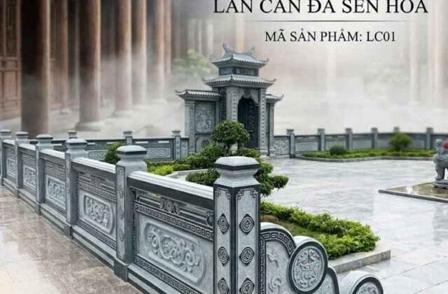 Mẫu lan can đá sen hóa cho khu lăng mộ