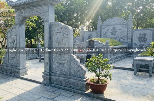 Mẫu lăng mộ tổ đá xanh đen trường tồn